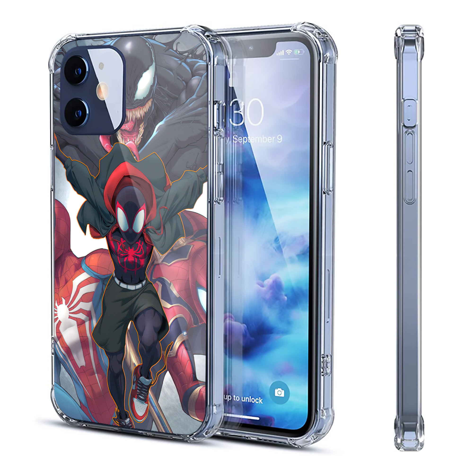 （画像用） Spider Man スパイダーマン 【iPhone 12シリーズ対応】透明スマホケース（クリアソフトケース）